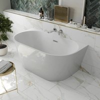 1400x750mm Back To Wall Double Ended Freestanding Bath Bathroom Bathtub Acrylic