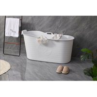 Bathtub Adults Freestanding Bath for Hot Bath and Ice Bath for Small Bathroom White - Fimous