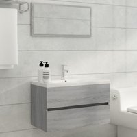 Assago Wooden 2 Piece Bathroom Furniture Set In Grey Sonoma