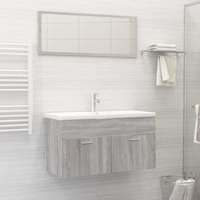 Banff Wooden 2 Piece Bathroom Furniture Set In Grey Sonoma