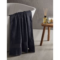 M&S Super Soft Pure Cotton Towel - Guest Towel - Black, Black