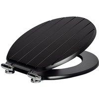 Black Soft Close Tongue & Groove Toilet Seat