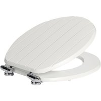 White Soft Close Tongue & Groove Toilet Seat