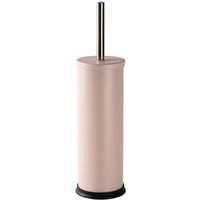 Matt Pink Round Stainless Steel Toilet Brush & Holder