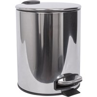 5L Chrome Round Stainless Steel Pedal Bin