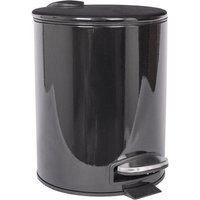 5L Black Round Stainless Steel Pedal Bin