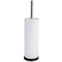 White Round Stainless Steel Toilet Brush & Holder