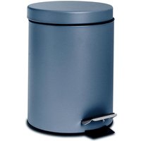 3L Matt Blue Round Stainless Steel Bathroom Pedal Bin