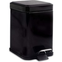 3L Black Square Bathroom Pedal Bin