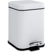 3L White Square Bathroom Pedal Bin