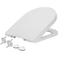 White Square Antibacterial Soft Close Standard Toilet Seat