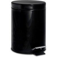 3L Black Round Stainless Steel Bathroom Pedal Bin