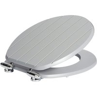 Grey Soft Close Tongue & Groove Toilet Seat