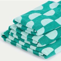 M&S Pure Cotton Geometric Semi Circle Towel Blue Mix