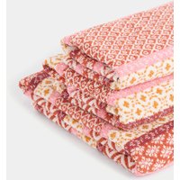M&S Pure Cotton Tile Towel Terracotta Mix