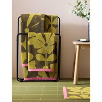 Orla Kiely Pure Cotton Wildflower Bath Mat Yellow Mix