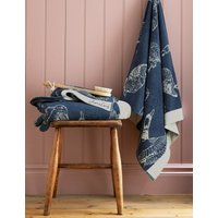 Joules Pure Cotton Wild Fowl Towel Royal Blue