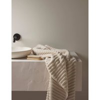 Bedfolk Pure Cotton Rippled Bath Towel Camel
