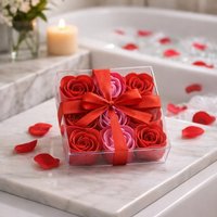 9 x Red Rose Soap Flowers