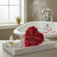 24 Red Rose Soap Flowers in Heart Box