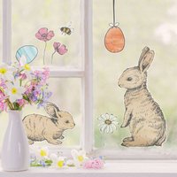 Window Stickers - Spring Bunny Scene