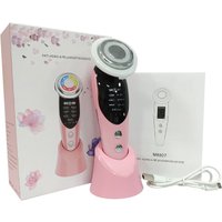 7-in-1 Facial Massager EMS Micro-current Color Light Vibration LED Beauty Purifying Introducer Skin Care Beauty Device | Color: Pink | Electrical outlet: USB