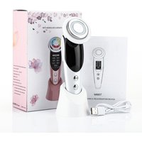 7-in-1 Facial Massager EMS Micro-current Color Light Vibration LED Beauty Purifying Introducer Skin Care Beauty Device | Color: White | Electrical outlet: USB