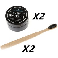 Bamboo Charcoal Toothbrush Set | Color: Black2sets | style: 30g