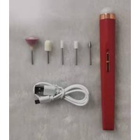 5in1 Manicure Machine Set Electric Nail Drill Polisher Cordless USB Rechargeable With LED Cutters Mill For Manicure Pedicure Accessor | Color Classification: Red | Electrical outlet: USB