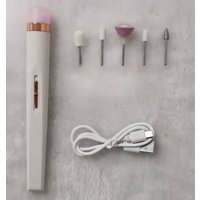5in1 Manicure Machine Set Electric Nail Drill Polisher Cordless USB Rechargeable With LED Cutters Mill For Manicure Pedicure Accessor | Color Classification: White | Electrical outlet: USB