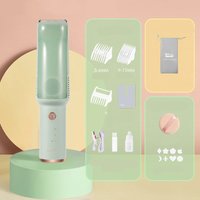 Baby Electric Vacuum Hair Trimmer Clipper USB Rechargeable Ceramic Cutter IPX7 Waterproof Baby Low Noise Hair Trimmer | Color: Gift box green | Electrical outlet: USB