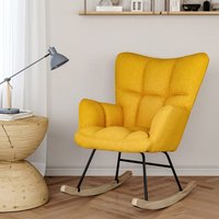 Tufted Linen Upholstered Rocking Chair