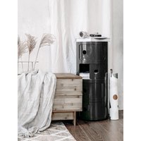 32cm Cylindrical 4 tiered Drawer Storage Drawer Unit Black