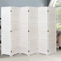Folding Room Divider Privacy Separator Screen White 6 Panel