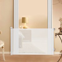White Retractable Safety Gate for Kids and Pets