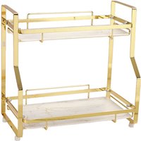 2 Tier Gold Metal Storage Rack for Bathroom