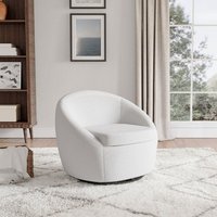 White 71cm Upholstered Swivel Chair