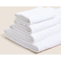 M&S Pure Cotton Linear Floral Towel White