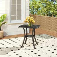 Black Square Cast Aluminum Outdoor Bistro Table