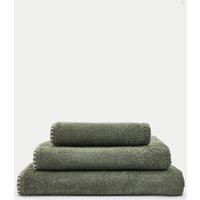 M&S Pure Cotton Blanket Stitch Towel Green Mix