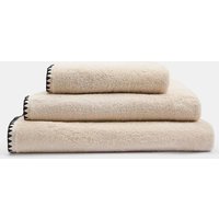 M&S Pure Cotton Blanket Stitch Towel Natural Mix