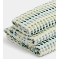 M&S Pure Cotton Spotty Striped Towel Green Mix