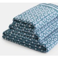 M&S Pure Cotton Geometric Circle Towel Chambray