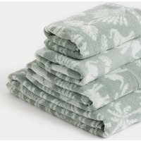 M&S Pure Cotton Elephant Palm Towel Sage