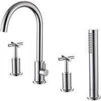 4 Hole Deck Mounted Bath Shower Mixer Tap
